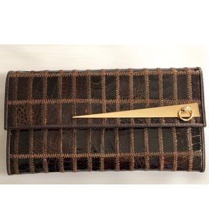Made in Italy Vintage brown croc wallet